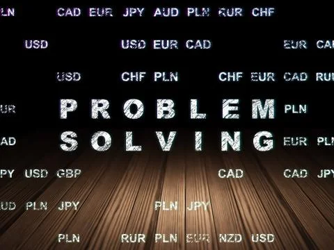 Business concept: Problem Solving in grunge dark room Illustrazione stock