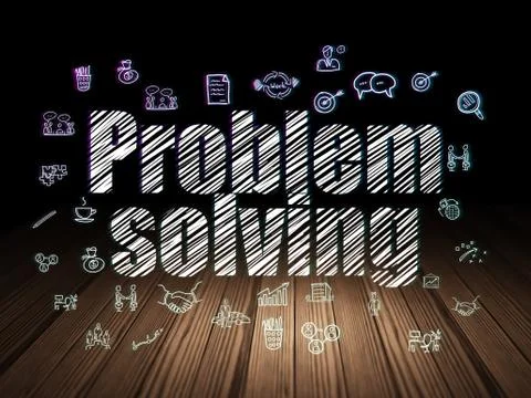 Business concept: Problem Solving in grunge dark room 스톡 일러스트