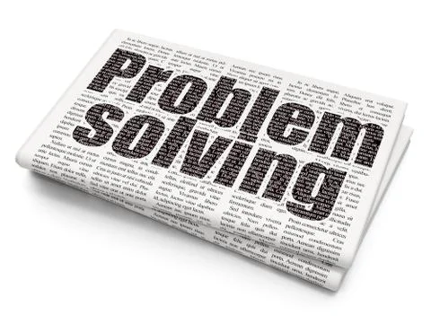 Business concept: Problem Solving on Newspaper background Illustrazione stock