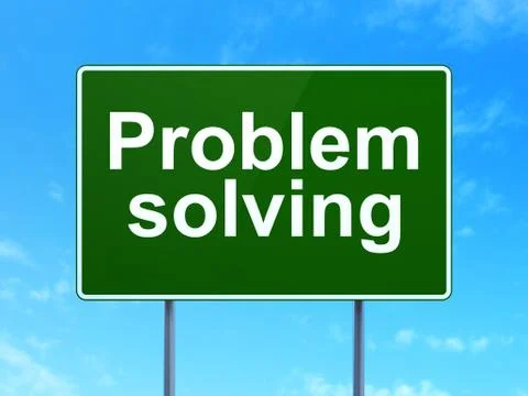 Business concept: Problem Solving on road sign background Stock Illustration