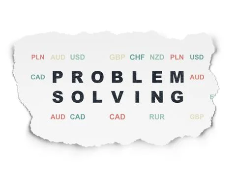 Business concept: Problem Solving on Torn Paper background Illustrazione stock