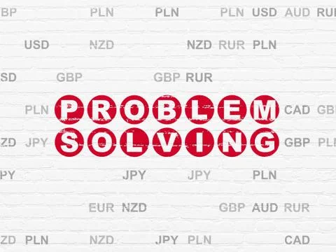 Business concept: Problem Solving on wall background 스톡 일러스트