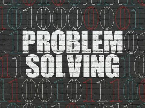 Business concept: Problem Solving on wall background Illustrazione stock