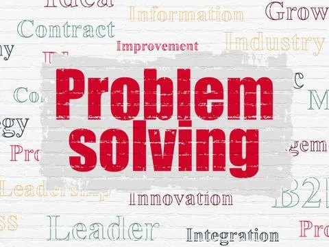 Business concept: Problem Solving on wall background Stock Illustration