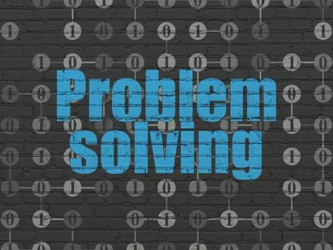 Business concept: Problem Solving on wall background Stock Illustration