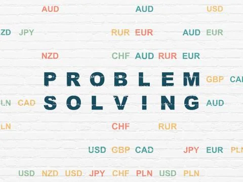 Business concept: Problem Solving on wall background 스톡 일러스트