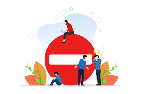 Business concept, problems at work, stress, job, burnout, emotion, frustration. Stock Illustration