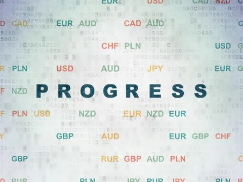 Business concept: Progress on Digital Data Paper background Illustrazione stock