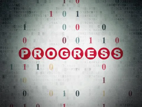 Business concept: Progress on Digital Data Paper background Illustrazione stock