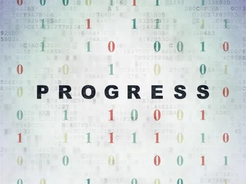 Business concept: Progress on Digital Data Paper background Illustrazione stock