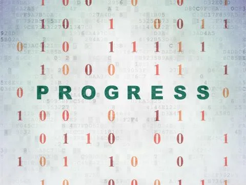 Business concept: Progress on Digital Paper background Stock Illustration