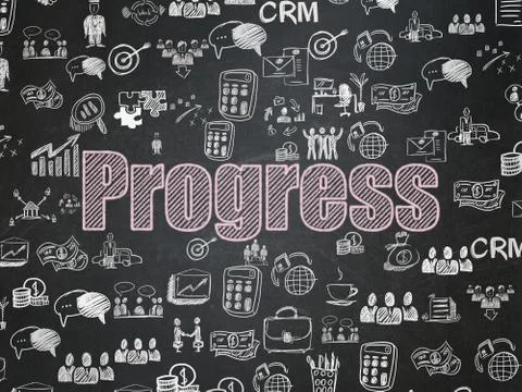 Business concept: Progress on School board background Stock Illustration
