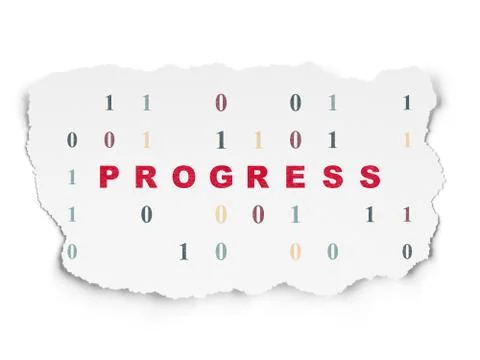Business concept: Progress on Torn Paper background 스톡 일러스트
