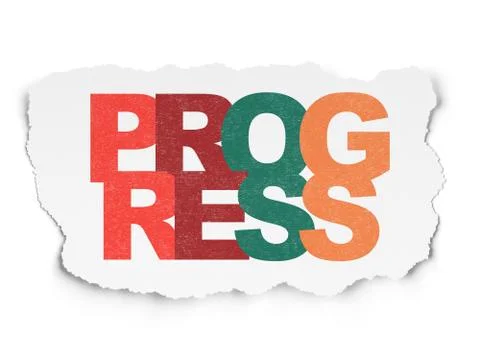 Business concept: Progress on Torn Paper background 스톡 일러스트