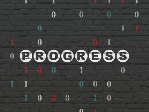 Business concept: Progress on wall background Stockillustratie