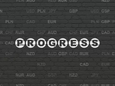 Business concept: Progress on wall background Stockillustratie