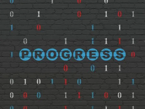 Business concept: Progress on wall background Stock Illustration
