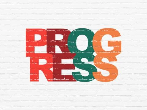 Business concept: Progress on wall background 스톡 일러스트