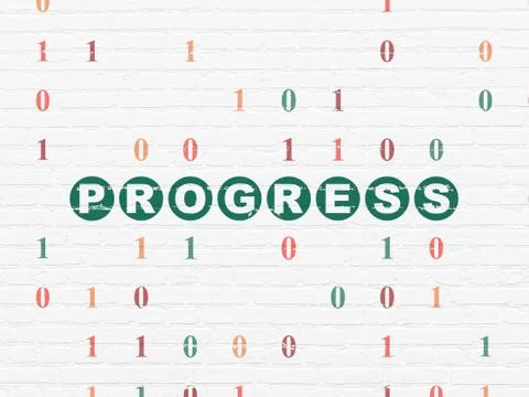 Business concept: Progress on wall background 스톡 일러스트