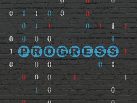 Business concept: Progress on wall background Stock Illustration