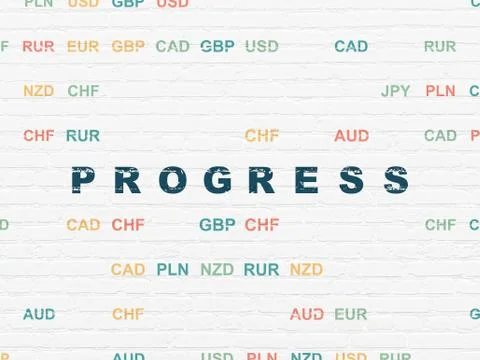 Business concept: Progress on wall background Stock Illustration