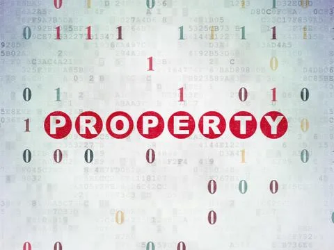 Business concept: Property on Digital Data Paper background Ilustração Stock