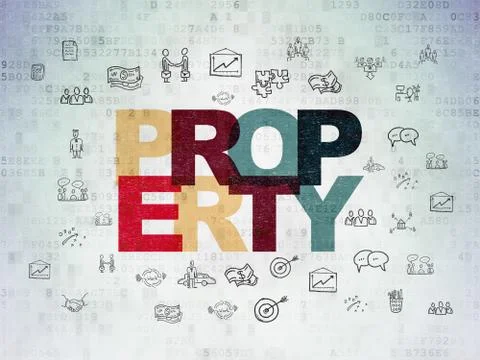 Business concept: Property on Digital Data Paper background Stock Illustration