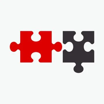 Business concept puzzles. Flat vector cartoon illustration. Stock-Illustration