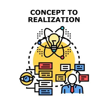 Business concept to realization process development strategy Stock Illustration
