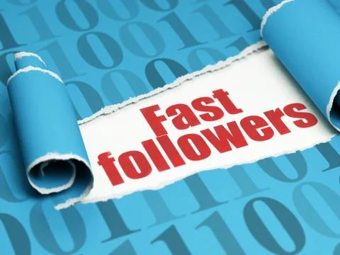 Business concept: red text Fast Followers under the piece of  torn paper イラスト素材