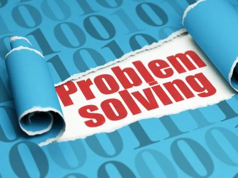 Business concept: red text Problem Solving under the piece of  torn paper Stock Illustration