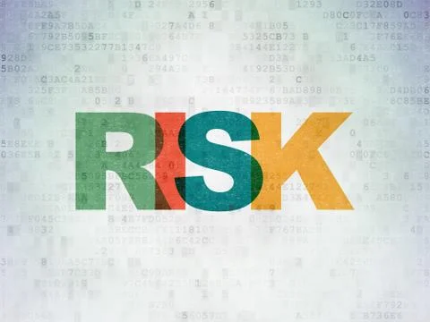 Business concept: Risk on Digital Data Paper background Stock Illustration