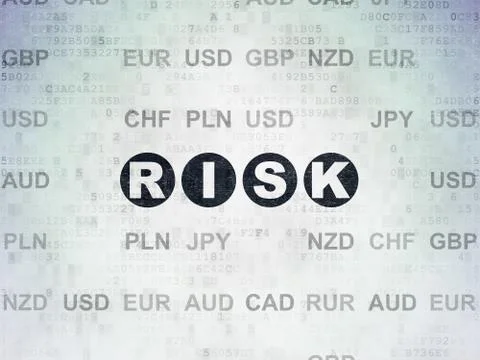 Business concept: Risk on Digital Data Paper background Stock Illustration