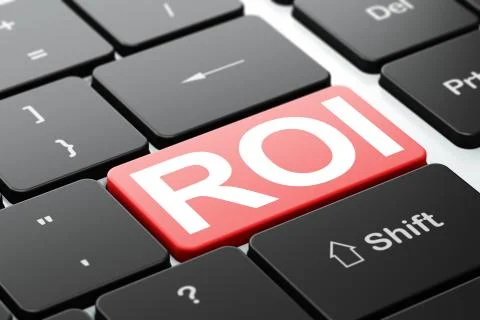 Business concept: ROI on computer keyboard background Stock Illustration