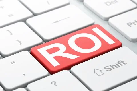 Business concept: ROI on computer keyboard background Stock Illustration
