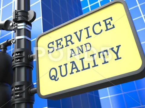 Business Concept. Service and Quality Waymark. Stock Illustration