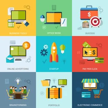 Business Concept Set Stock Illustration