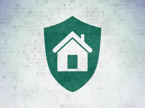 Business concept: Shield on Digital Data Paper background Stock Illustration