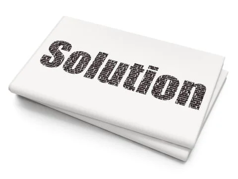 Business concept: Solution on Blank Newspaper background Illustrazione stock
