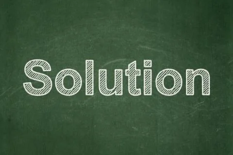 Business concept: Solution on chalkboard background Illustrazione stock