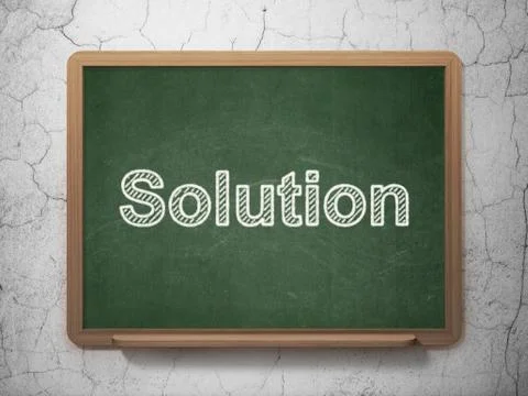 Business concept: Solution on chalkboard background Illustrazione stock