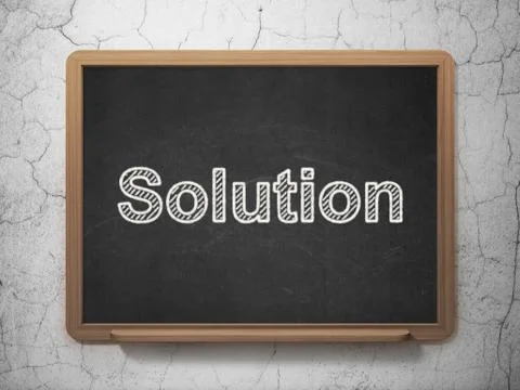 Business concept: Solution on chalkboard background Illustrazione stock