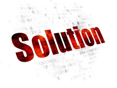 Business concept: Solution on Digital background Stock Illustration