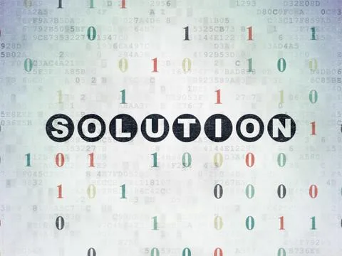 Business concept: Solution on Digital Data Paper background Stock Illustration