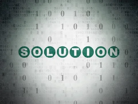 Business concept: Solution on Digital Data Paper background Stock Illustration