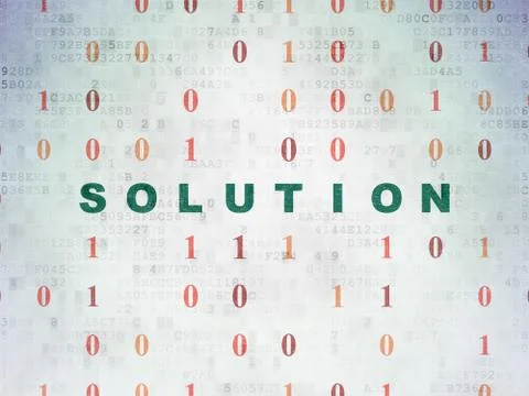 Business concept: Solution on Digital Data Paper background Stock Illustration