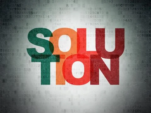 Business concept: Solution on Digital Data Paper background Stock Illustration