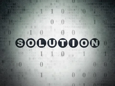 Business concept: Solution on Digital Data Paper background Stock Illustration