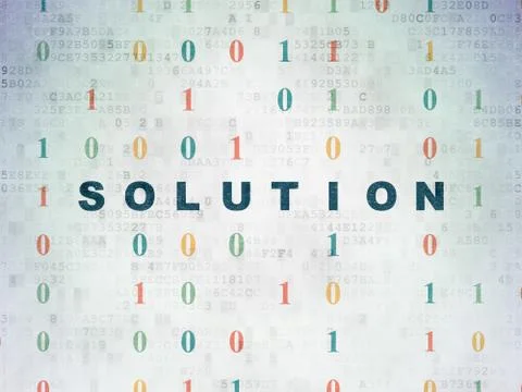Business concept: Solution on Digital Paper background Illustrazione stock