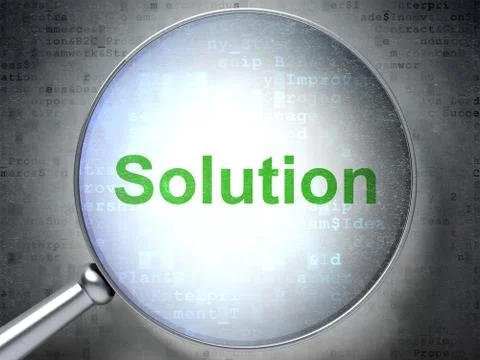 Business concept: Solution with optical glass Stock Illustration